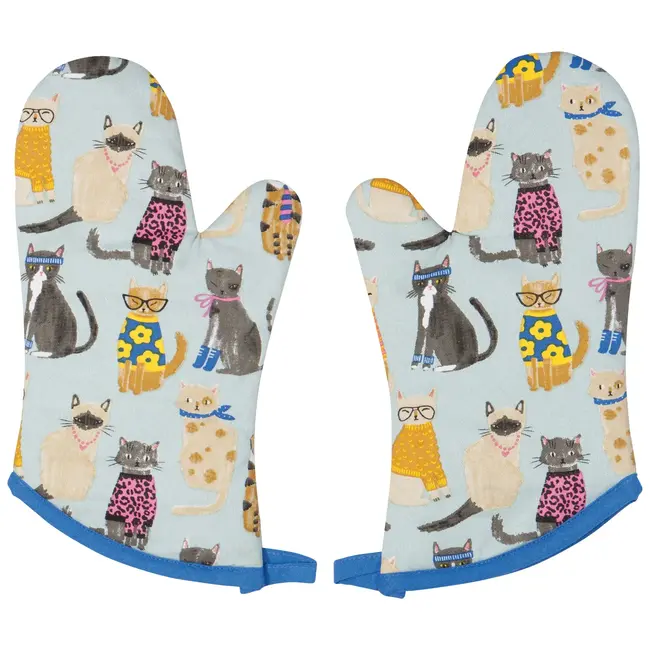 Feline Fine Oven Mitts - Set of 2