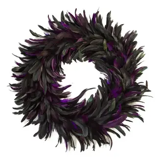 Black/Purple 2 Toned Wreath with Purple Fur