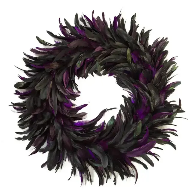 Black/Purple 2 Toned Wreath with Purple Fur