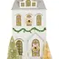 White Glittery Illuminated House Display With Wreaths