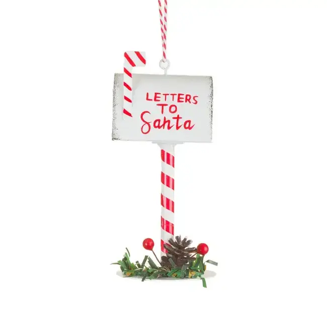 White/Red "Letters To Santa" Mailbox Ornament
