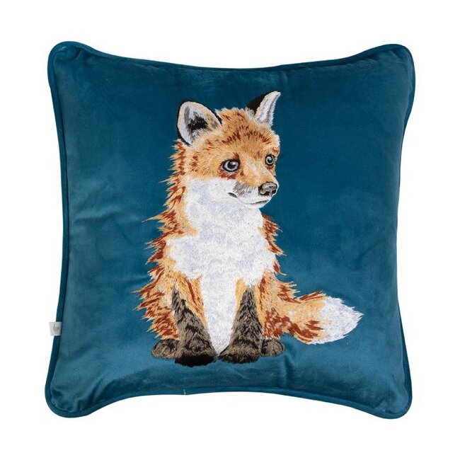 Wrendale 'DAYDREAMER' Fox Embroidered Decorative Pillow
