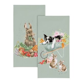 WRENDALE 'SLEEPING ON THE JOB' Border Collie and Rabbit Pocket Tissues