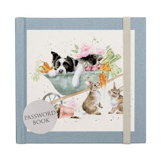 WRENDALE 'SLEEPING ON THE JOB' Border Colie and Rabbit Password Book