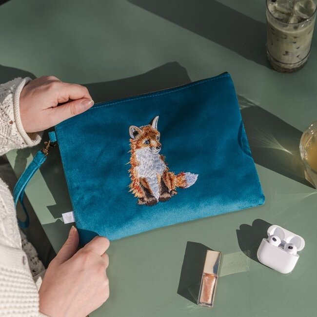 Wrendale 'DAYDREAMER' Fox Embroidered Pouch
