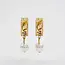Fable England Blackberry Bramble Pearl Drop Gold Huggie Earrings