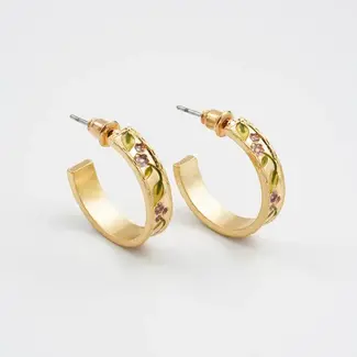 Fable England Blackberry Bramble Gold Hoop Earrings