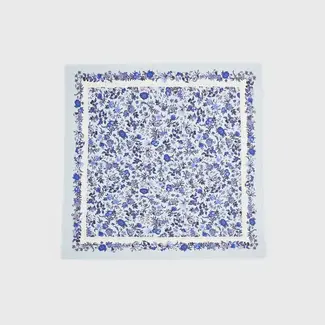 Fable England Ditsy Blue Folk Square Scarf