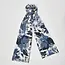 Fable England Deco Blooms Blue Tonal Velvet Scarf
