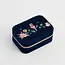 Fable England Rosy Posy Embroidered Blue Large Jewellery Box