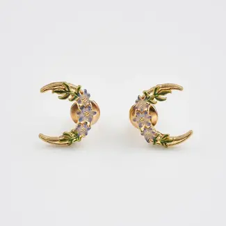 Fable England Gold Nightshade Moon Stud Earrings
