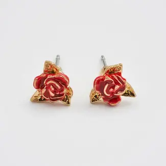Fable England Gold English Rose Stud Earrings