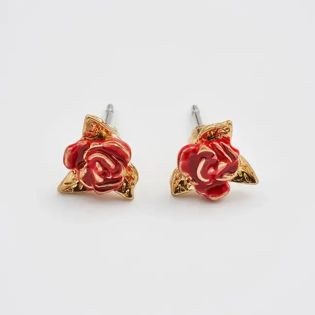 Fable England Gold English Rose Stud Earrings