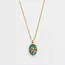 Fable England Gold Roses Vintage Framed Necklace