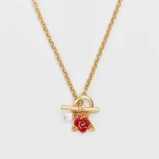 Fable England Gold English Rose Pearl Toggle Necklace