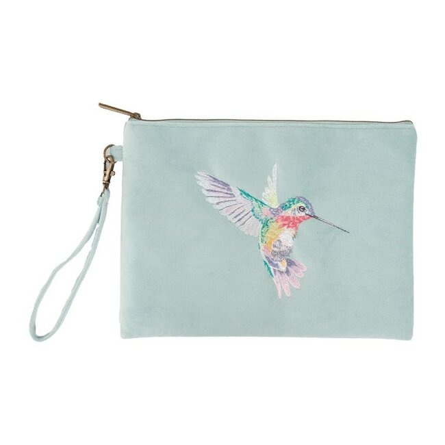 Wrendale 'WISTERIA WISHES' Hummingbird Embroidered Pouch
