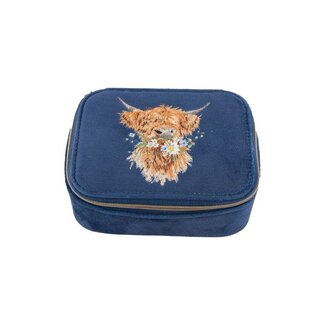 WRENDALE 'DAISY COO' Highland Cow Embroidered Accessory Case