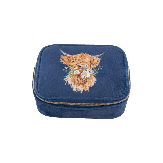 Wrendale 'DAISY COO' Highland Cow Embroidered Accessory Case