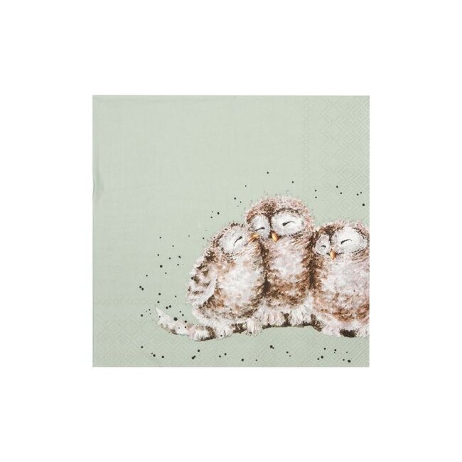 Wrendale Cocktail Napkins-'OWL TOGETHER' Owl