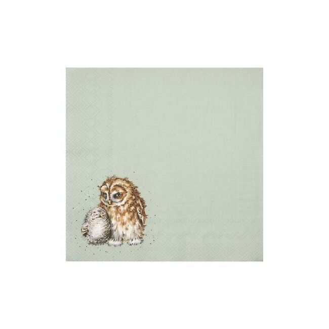 Wrendale 'OWL TOGETHER' Owl Cocktail Napkin