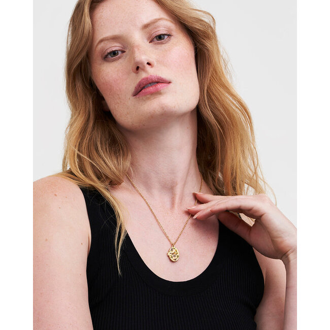 Fable England Gold Robin & Blackberry Locket Necklace