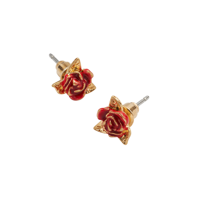Fable England Gold English Rose Stud Earrings