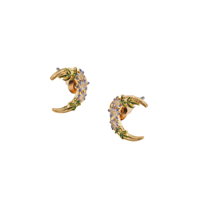 Fable England Gold Nightshade Moon Stud Earrings