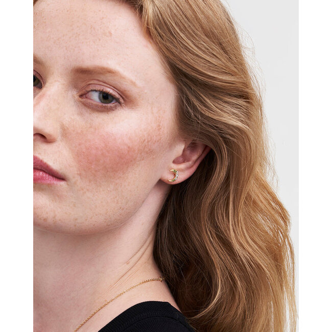 Fable England Gold Nightshade Moon Stud Earrings