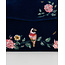 Fable England Rosy Posy Embroidered Blue Mini Top Handle Tote