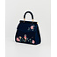 Fable England Rosy Posy Embroidered Blue Mini Top Handle Tote