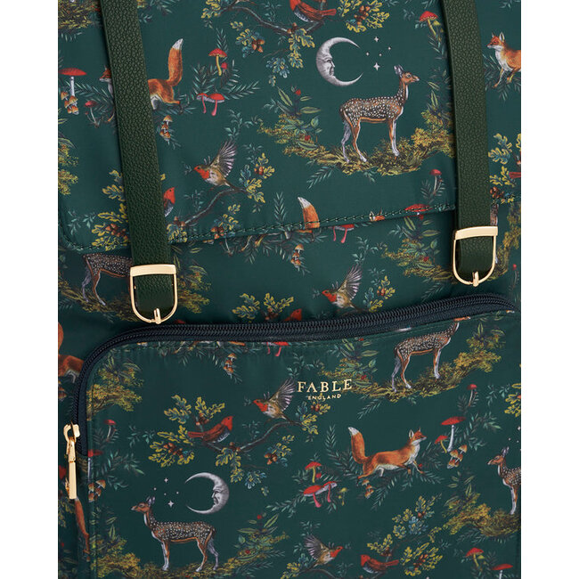 Fable England Into the Woods Green Buckle Medium Backpack