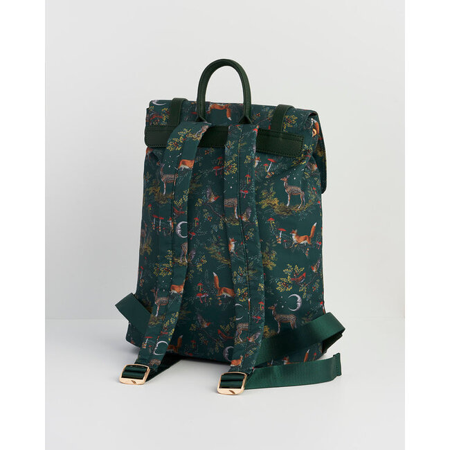 Fable England Into the Woods Green Buckle Medium Backpack