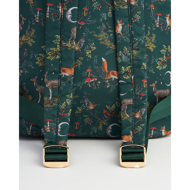 Fable England Into the Woods Green Buckle Medium Backpack