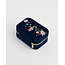 Fable England Rosy Posy Embroidered Blue Large Jewellery Box