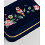 Fable England Rosy Posy Embroidered Blue Large Jewellery Box