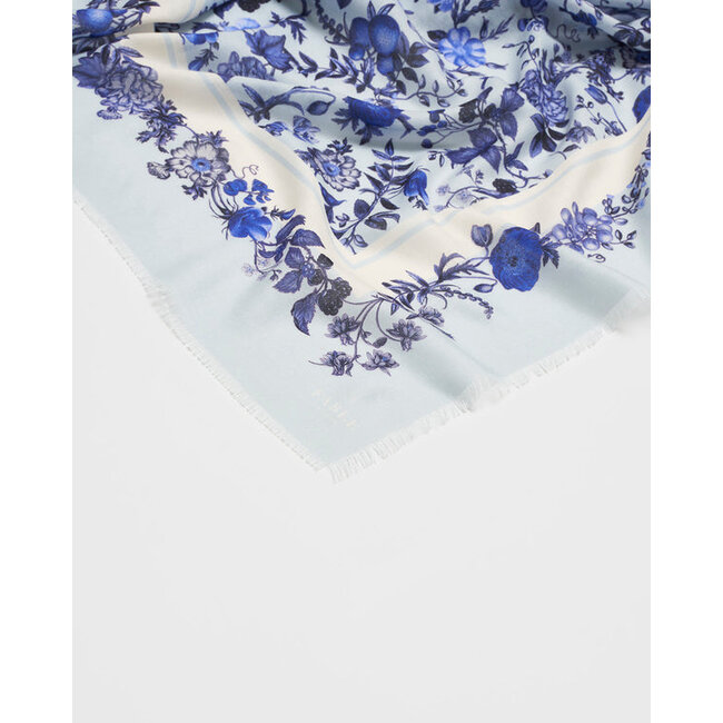 Fable England Ditsy Blue Folk Square Scarf