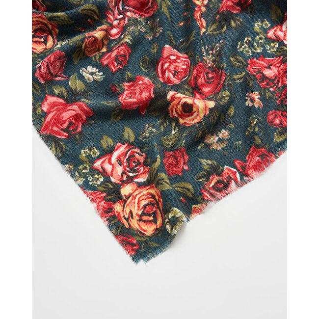 Fable England Roses Teal Pashmina Scarf