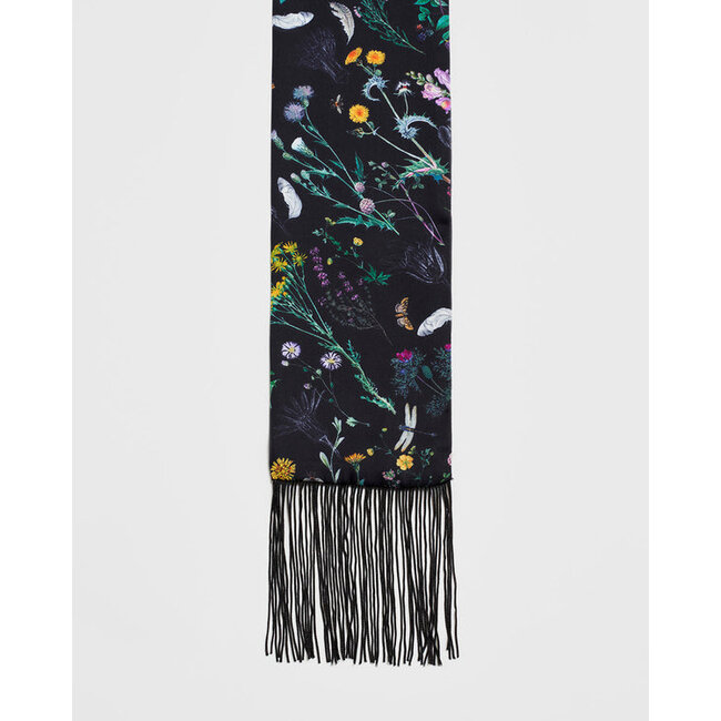 Fable England Wilderness Black Silky Scarf