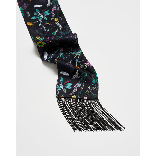 Fable England Wilderness Black Silky Scarf