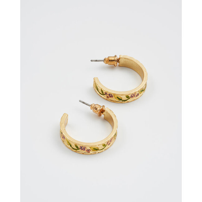 Fable England Blackberry Bramble Gold Hoop Earrings