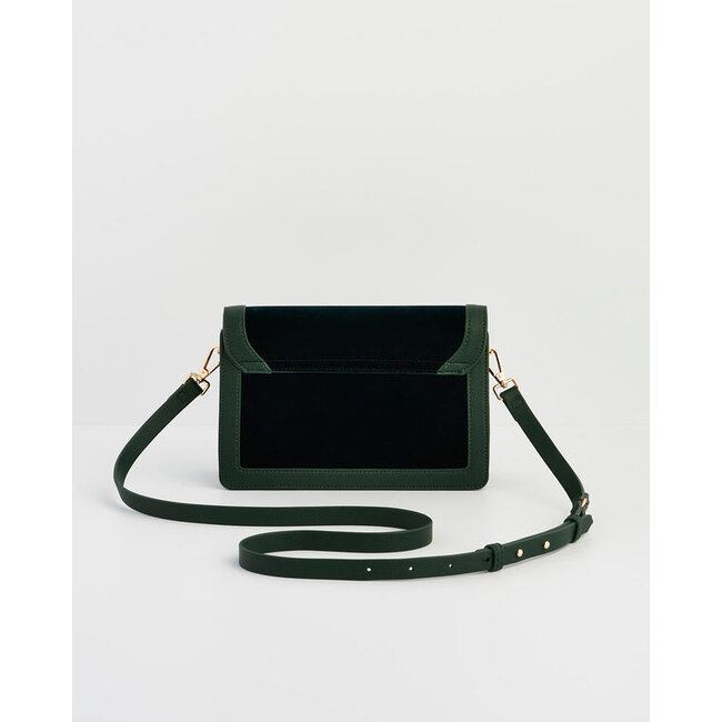 Fable England Fawn Embroidered Green Crossbody Bag