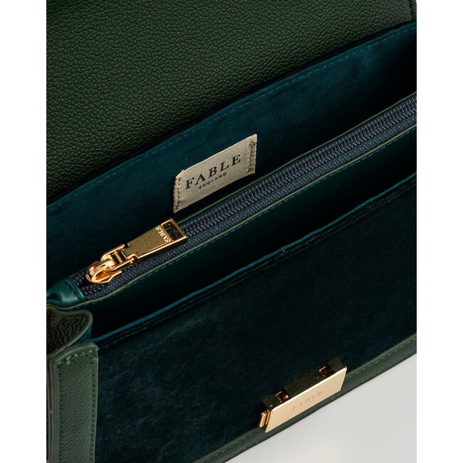 Fable England Fawn Embroidered Green Crossbody Bag