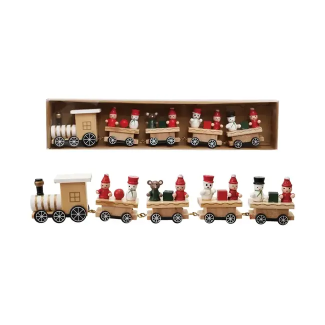 Wood Train with Holiday Passengers