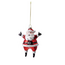 Glass Santa Ornament with Glitter, Red & White