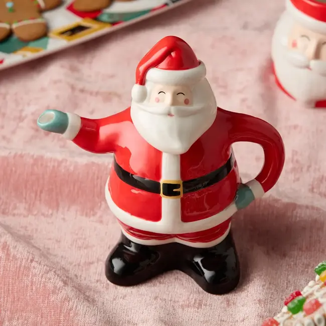 Christmas Whimsy Santa 3-D Teapot 36 oz