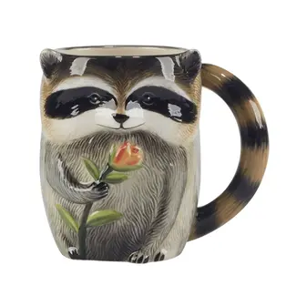 Woodland Critters Fall 3-D Mugs 16 oz- Raccoon