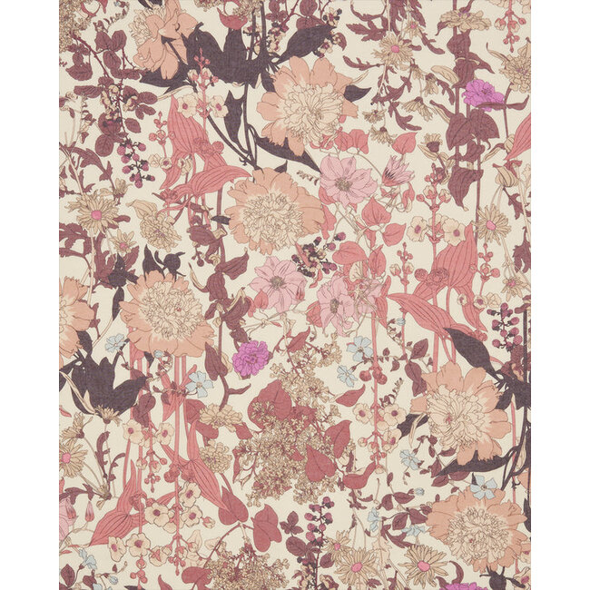 Fable England Deco Blooms Candy Stripe Border Midweight Scarf