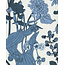 Fable England Deco Blooms Blue Tonal Velvet Scarf