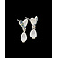 Fable England Forget Me Not Heart & Pearl Silver Earrings