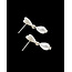 Fable England Forget Me Not Heart & Pearl Silver Earrings